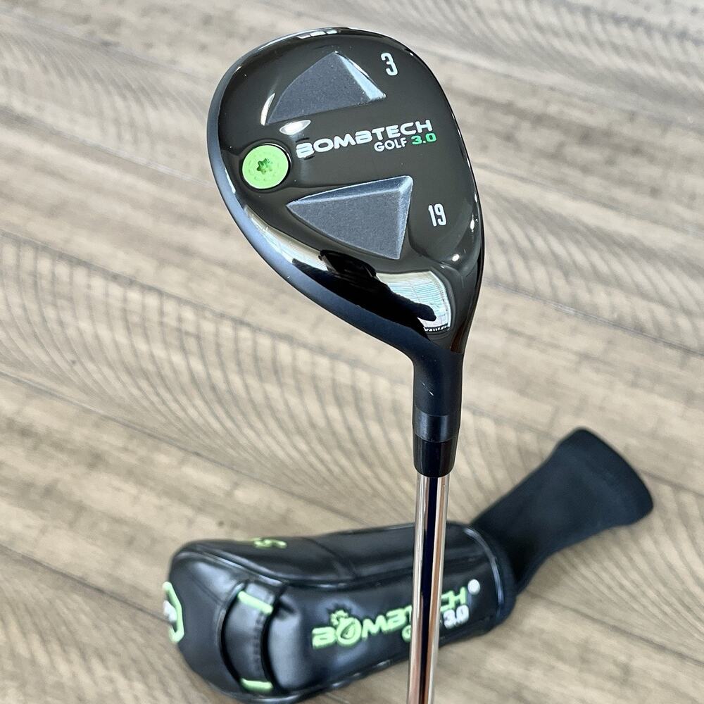 Bombtech Golf 3.0 3-Hybrid 19º RH Regular Flex Steel Shaft 40.5" +HC Excellent!